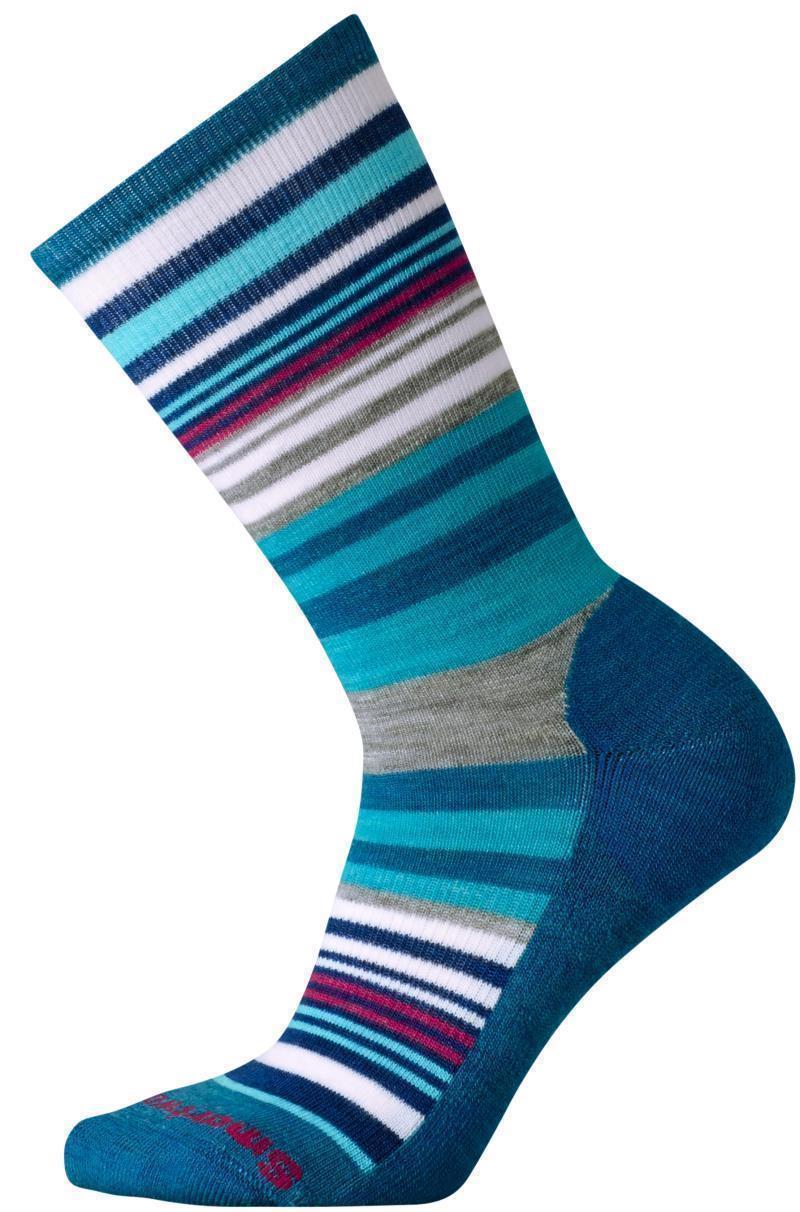 Jovian Stripe Crew Socks - Womens - Glacial Blue Heather 1