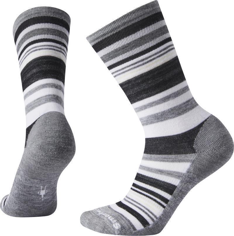 Jovian Stripe Crew Socks - Womens - Lunar Gray Heather 1