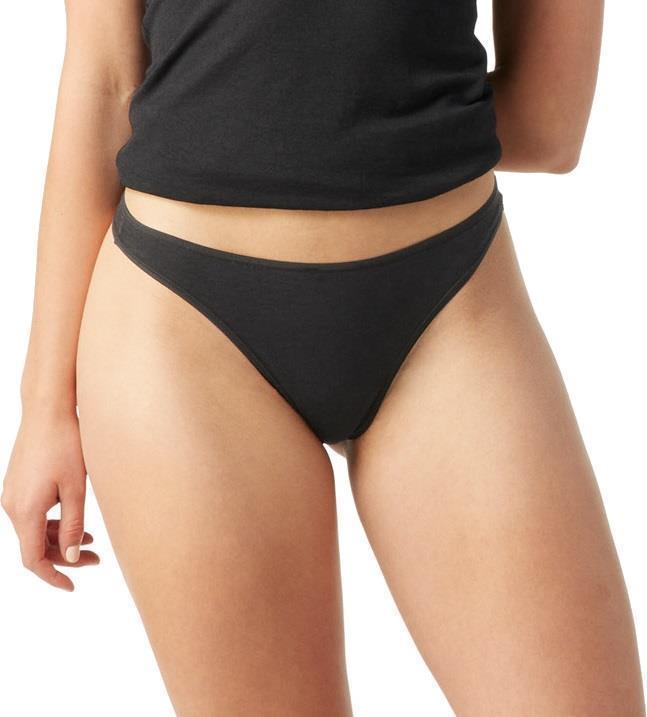 Merino (150) Lace Thong - Womens - Black 2