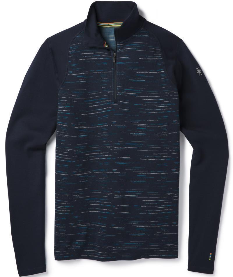 Merino 250 Baselayer Pattern 1/4 Zip - Mens - Deep Navy / Bright Cobalt 1