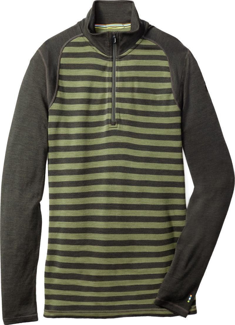 Merino 250 Baselayer Pattern 1/4 Zip - Mens - Olive / Light Loden 1