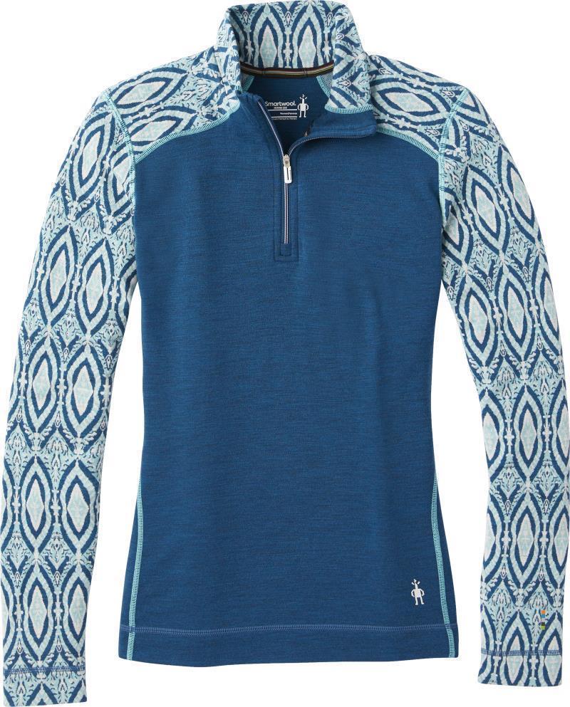 Merino 250 Baselayer Pattern 1/4 Zip - Womens - Nile Blue Medallion 1