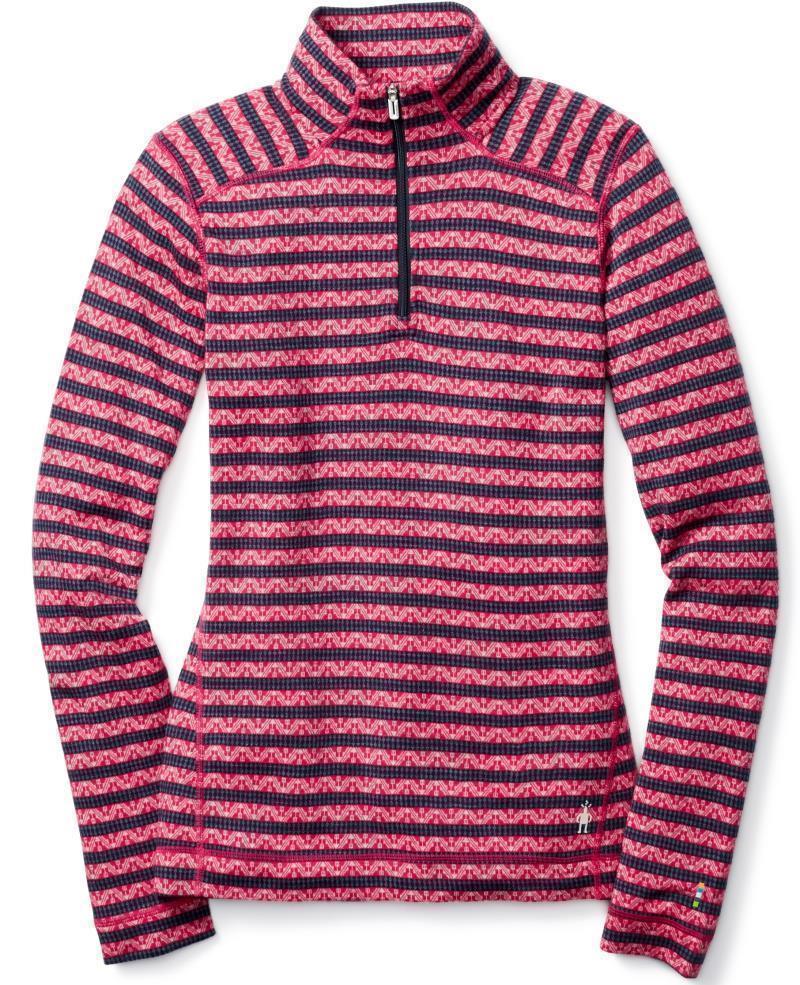 Merino 250 Baselayer Pattern 1/4 Zip - Womens - Potion Pink / Deep Navy 1