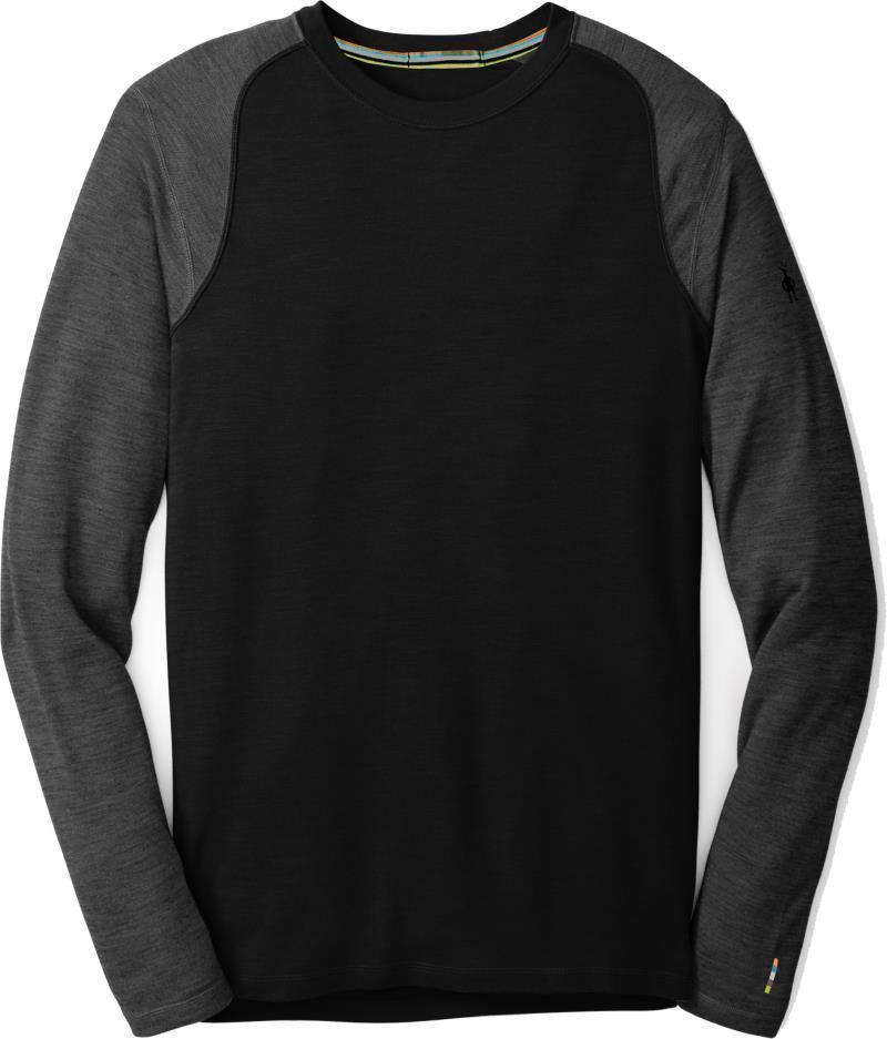 Merino 250 Baselayer Pattern Crew - Mens - Black / Light Gray 1