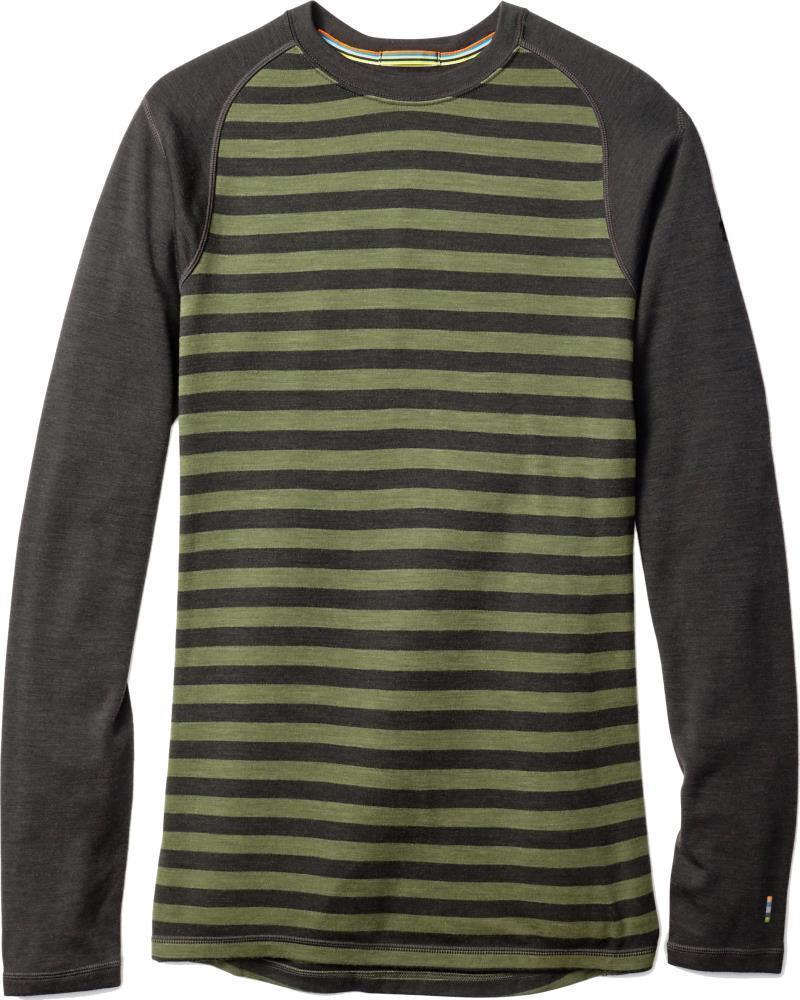 Merino 250 Baselayer Pattern Crew - Mens - Olive / Light Loden 1