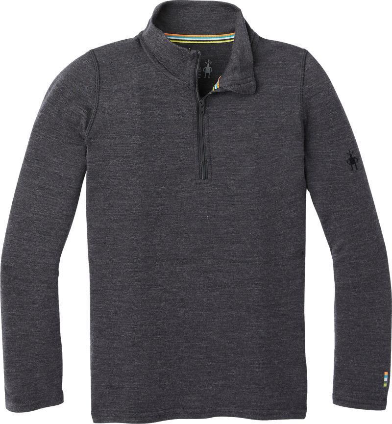 Merino 250 Baselayer Zip T - Kids - Charcoal Heather 1