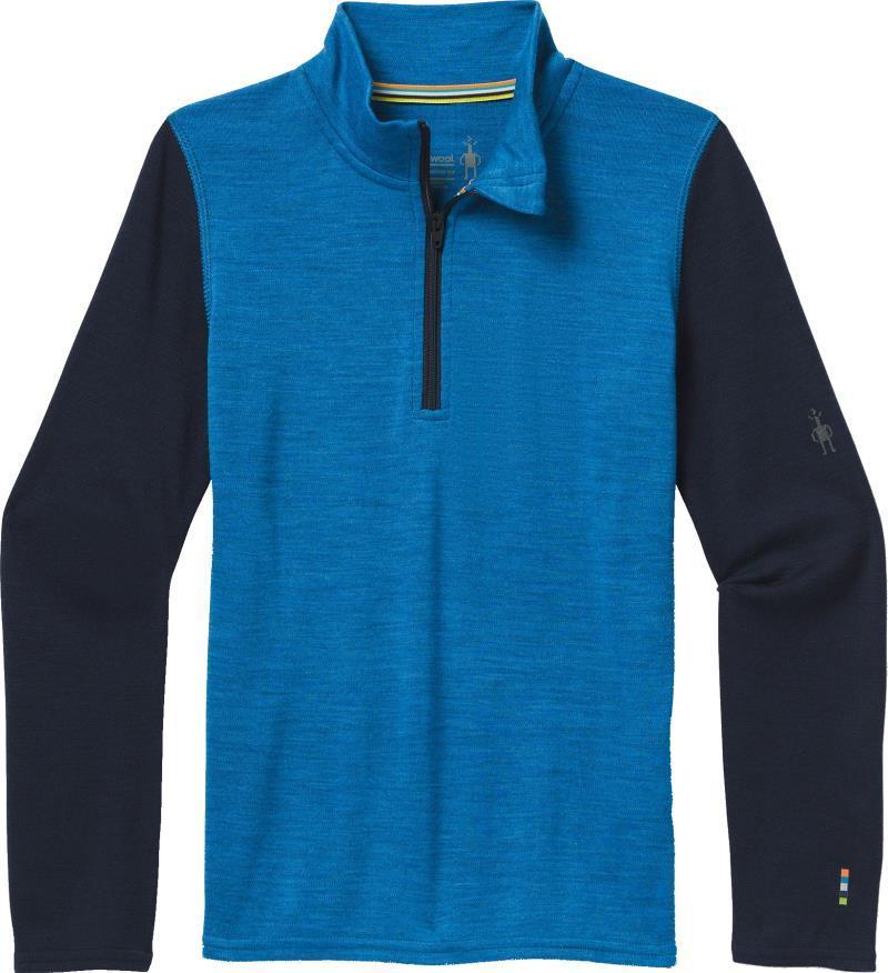 Merino 250 Baselayer Zip T - Kids - Neptune Blue Heather 1