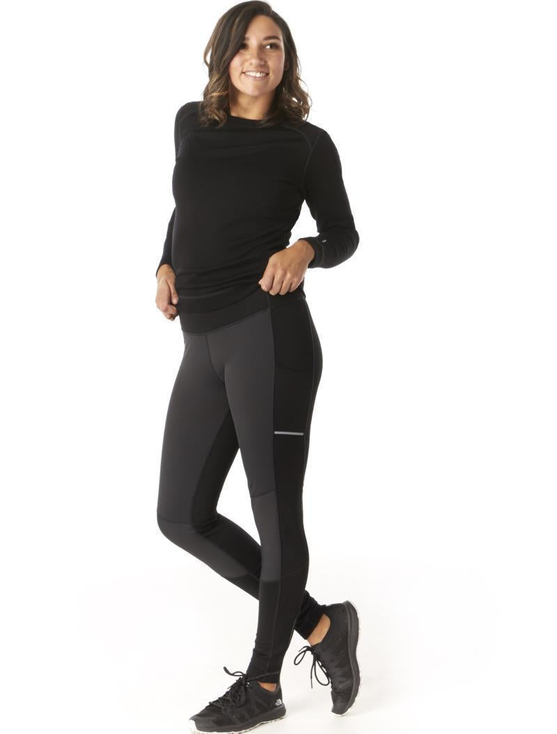 Merino Sport Fleece Wind Leggings - Womens - Black 2
