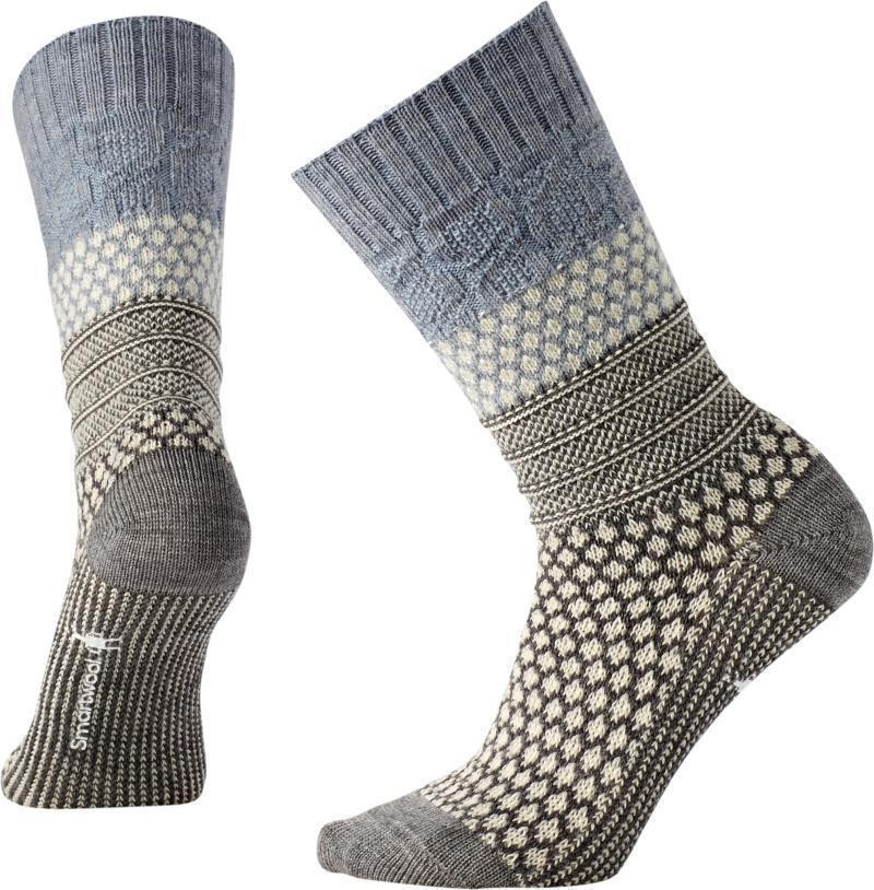 Popcorn Cable Socks - Womens - Blue Ice Heather 1