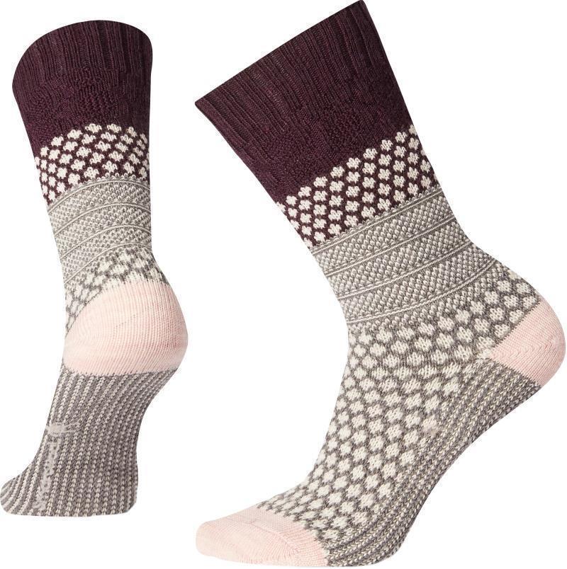 Popcorn Cable Socks - Womens - Bordeaux 1