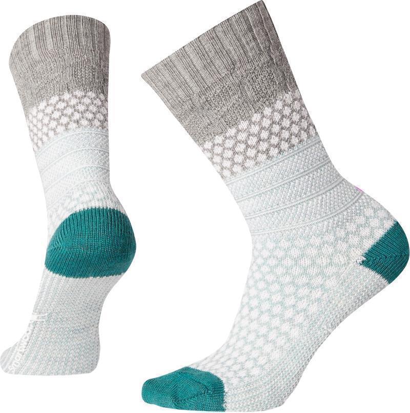 Popcorn Cable Socks - Womens - Light Gray 1