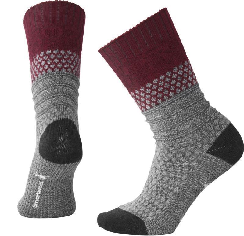 Popcorn Cable Socks - Womens - Tibetan Red Heather 1