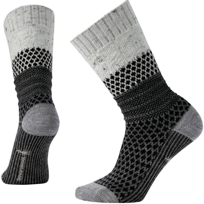 Popcorn Cable Socks - Womens - Winter White Donegal 1