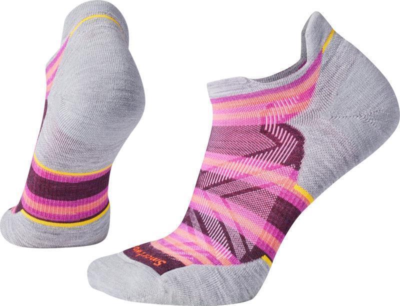 Run Targeted Cushion Stripe Low Ankle Socks - Womens - Bordeaux 1