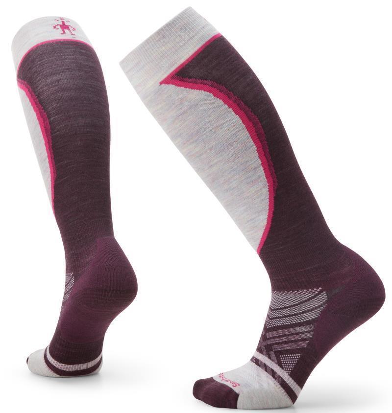 Ski Targeted Cushion Over The Calf Socks - Womens - Bordeaux 1