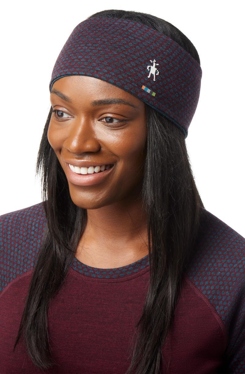 Thermal (250) Merino Pattern Reversible Headband - Black Cherry Dot 2