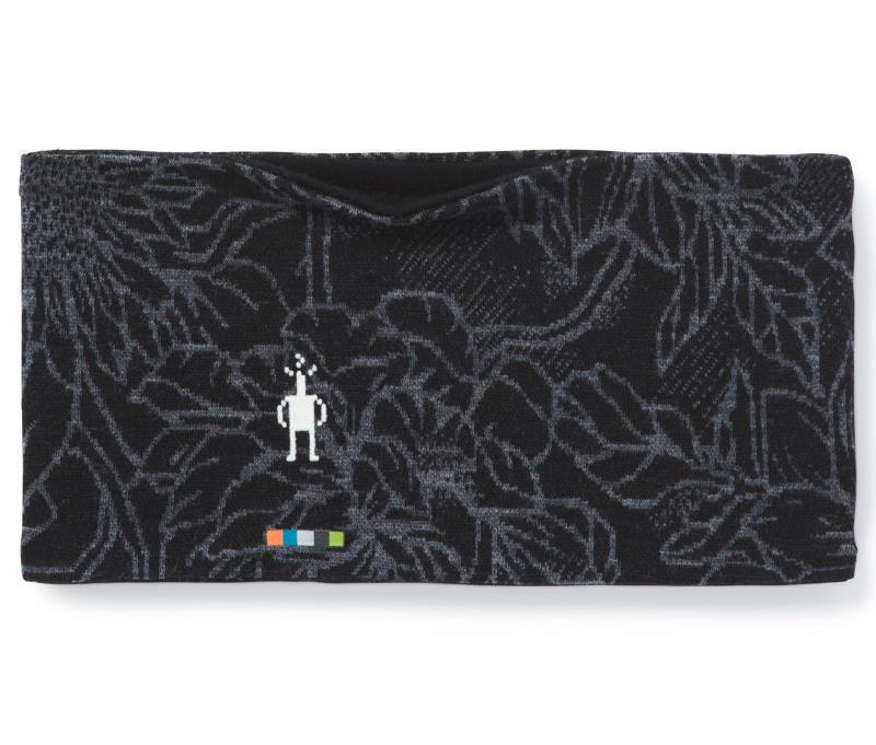 Thermal (250) Merino Pattern Reversible Headband - Black Traced Dahlia 1