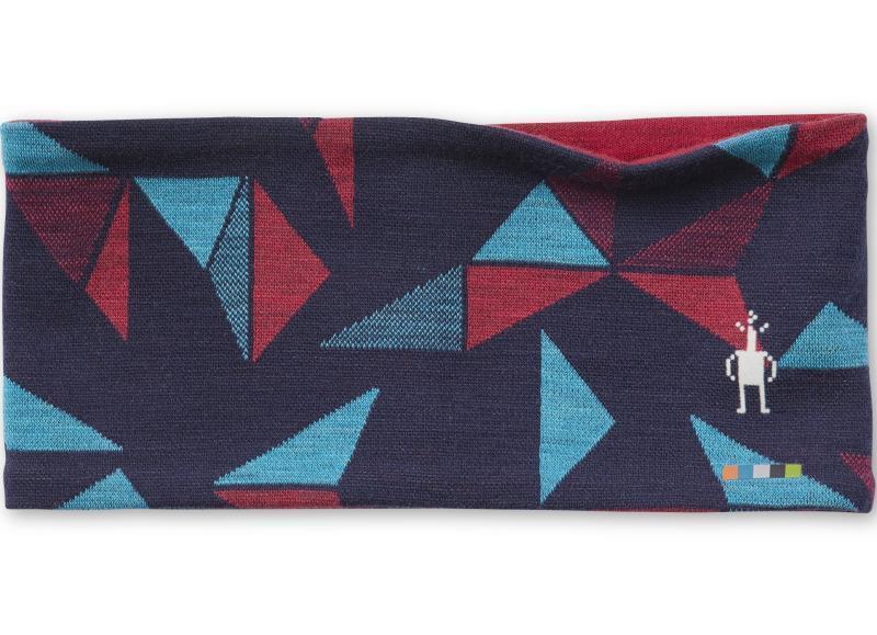 Thermal (250) Merino Pattern Reversible Headband - Deep Navy Pinwheel 1