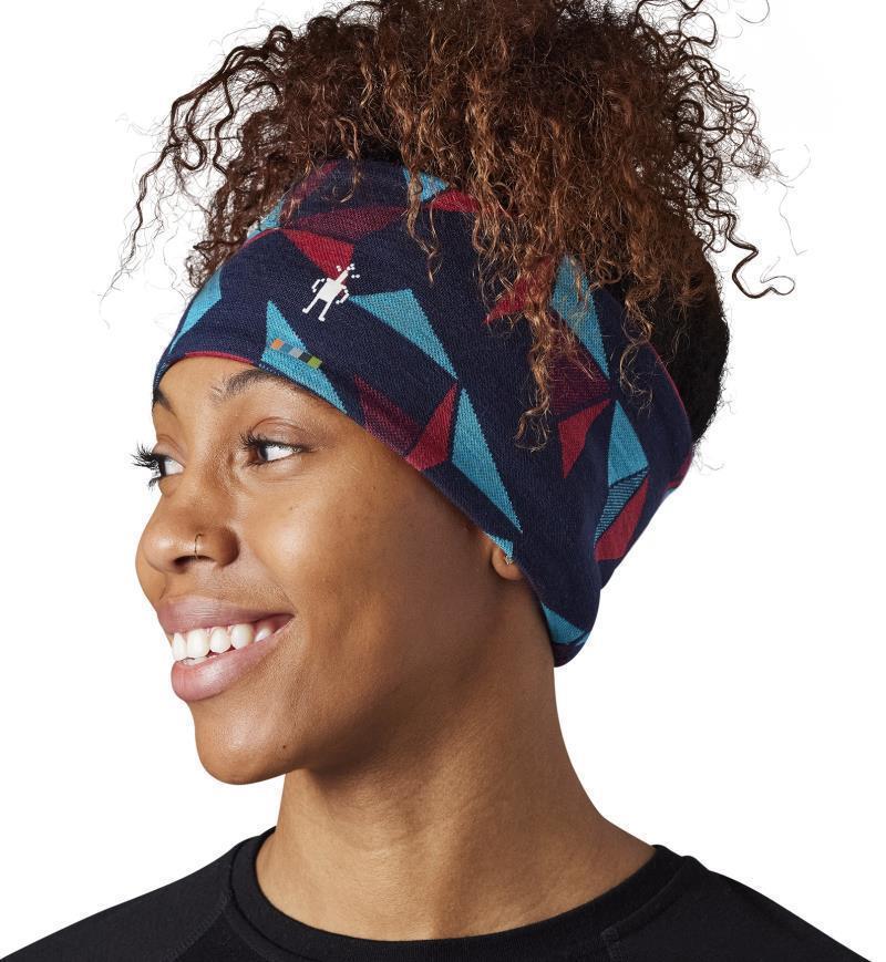 Thermal (250) Merino Pattern Reversible Headband - Deep Navy Pinwheel 2