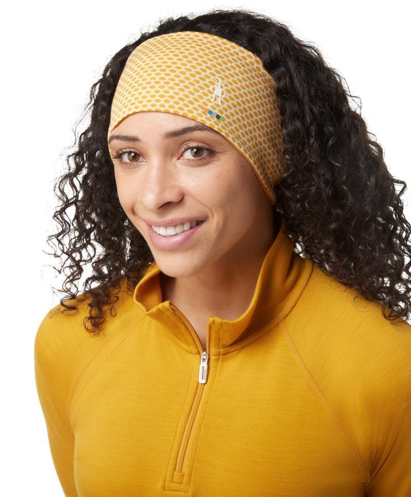 Thermal (250) Merino Pattern Reversible Headband - Honey Gold Dot 2