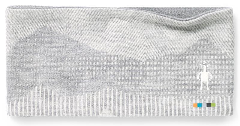 Thermal (250) Merino Pattern Reversible Headband - Light Gray Mountain Scape 1