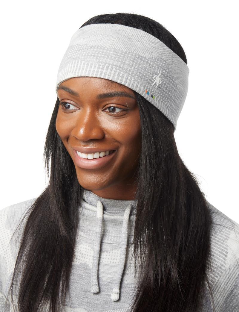 Thermal (250) Merino Pattern Reversible Headband - Light Gray Mountain Scape 2
