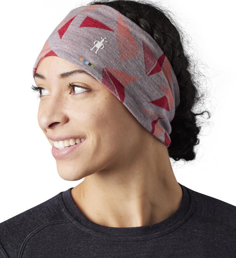Thermal (250) Merino Pattern Reversible Headband - Light Gray Pinwheel 2