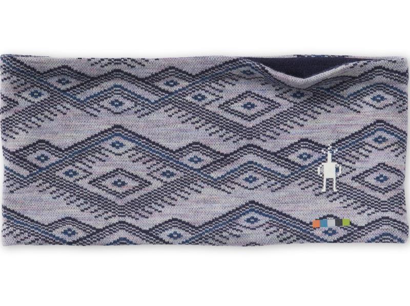 Thermal (250) Merino Pattern Reversible Headband - Purple Eclipse Mountain Fairisle 1
