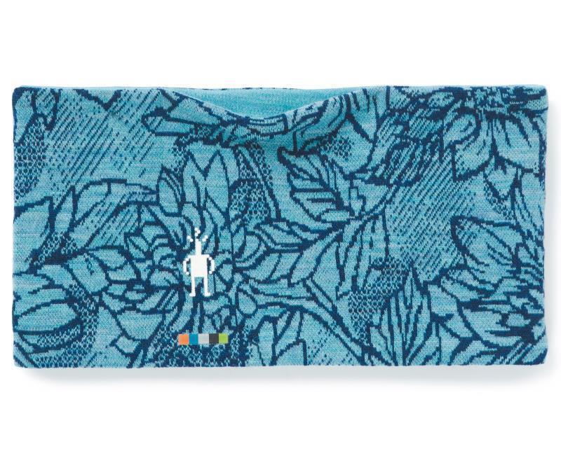 Thermal (250) Merino Pattern Reversible Headband - Wave Blue Traced Dahlia 1