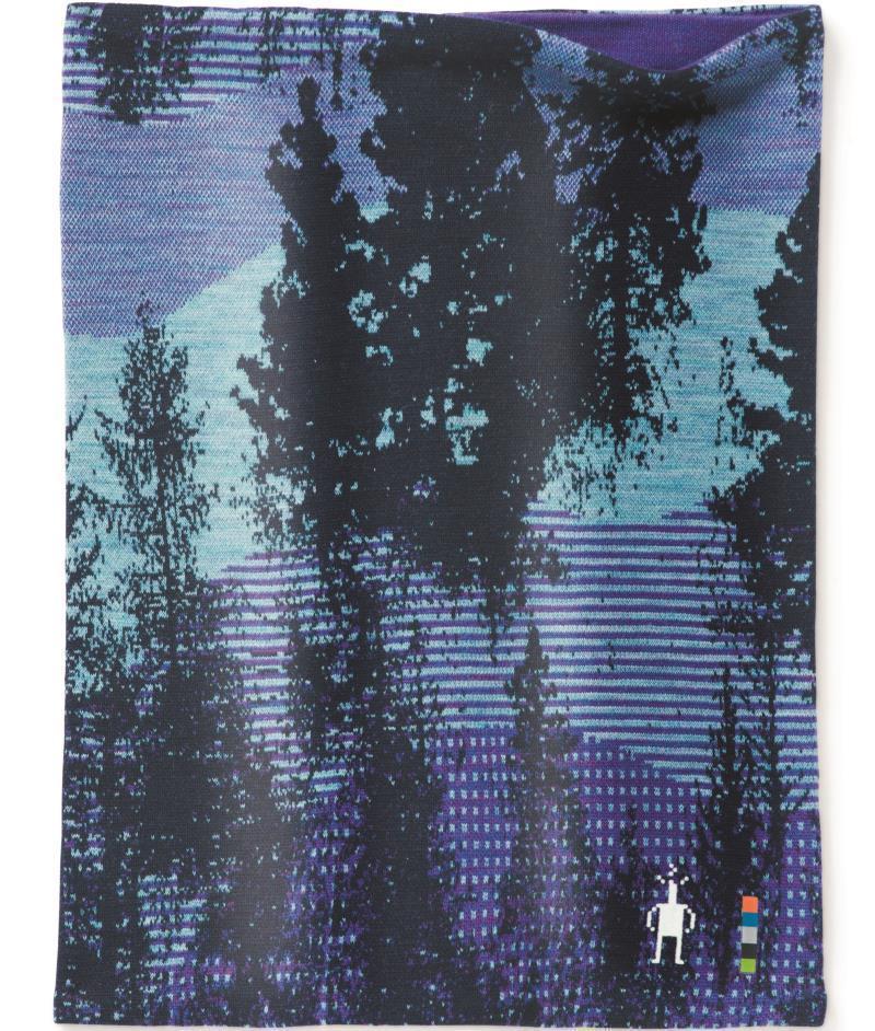 Thermal (250) Merino Reversible Pattern Neck Gaiter - Deep Navy Forest Scape 1
