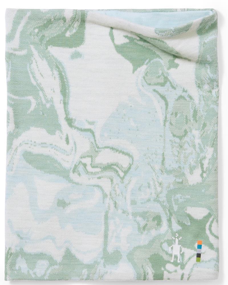 Thermal (250) Merino Reversible Pattern Neck Gaiter - Jade Marble 1