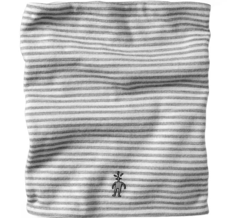 Thermal (250) Merino Reversible Pattern Neck Gaiter - Light Gray Heather / Natural 1