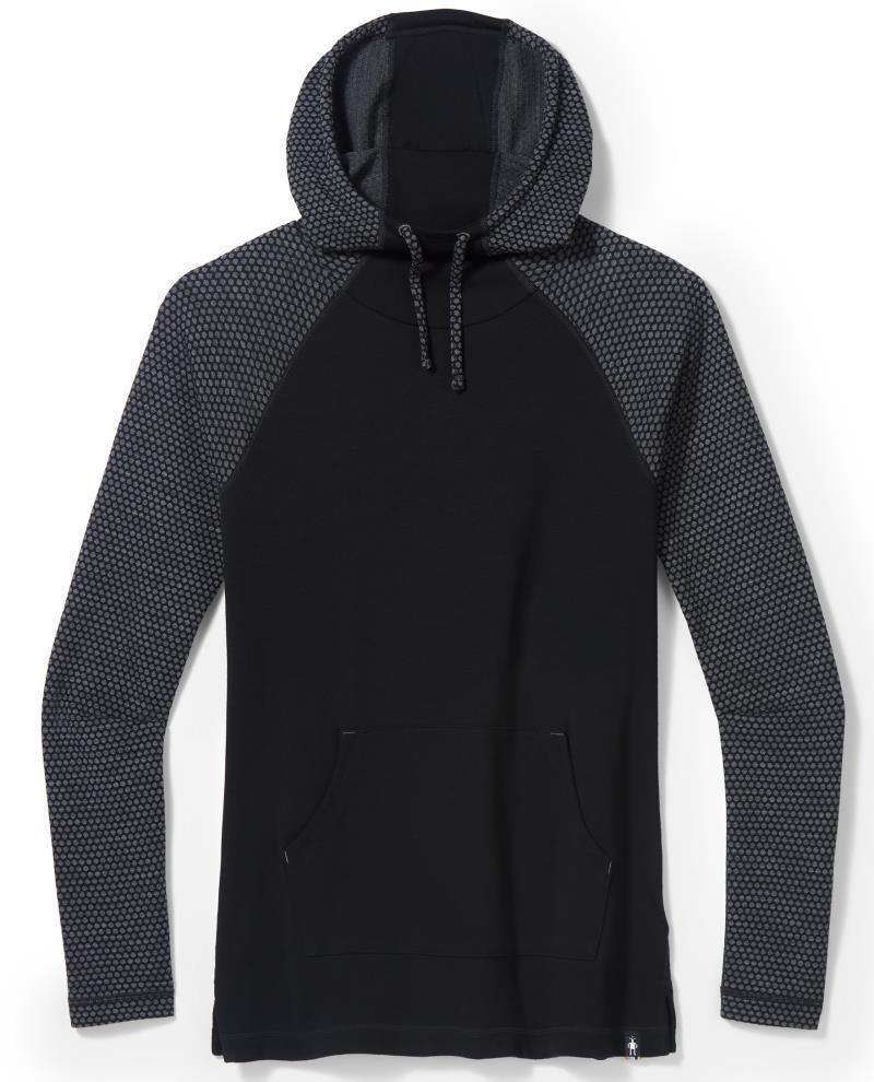 Thermal Merino (250) Drape Neck Hoodie - Womens - Black Dot 1