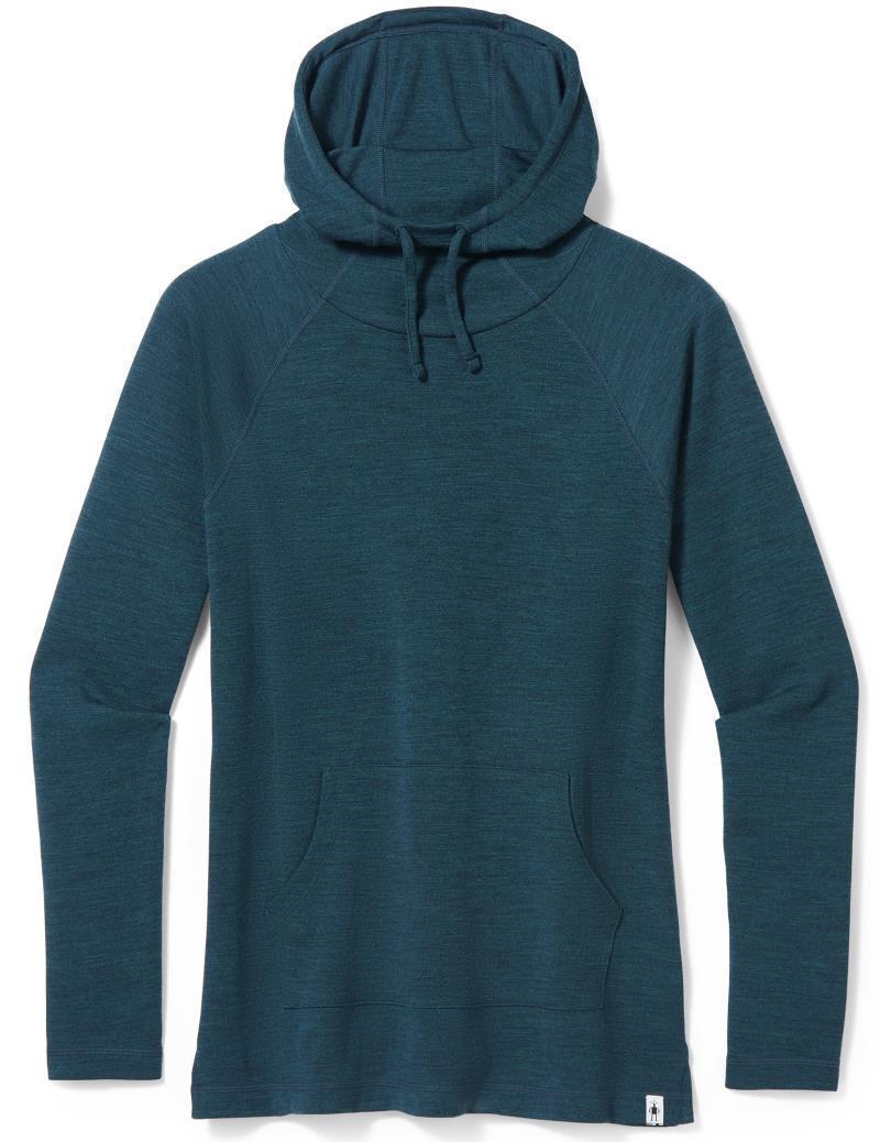 Thermal Merino (250) Drape Neck Hoodie - Womens - Twilight Blue Heather 1