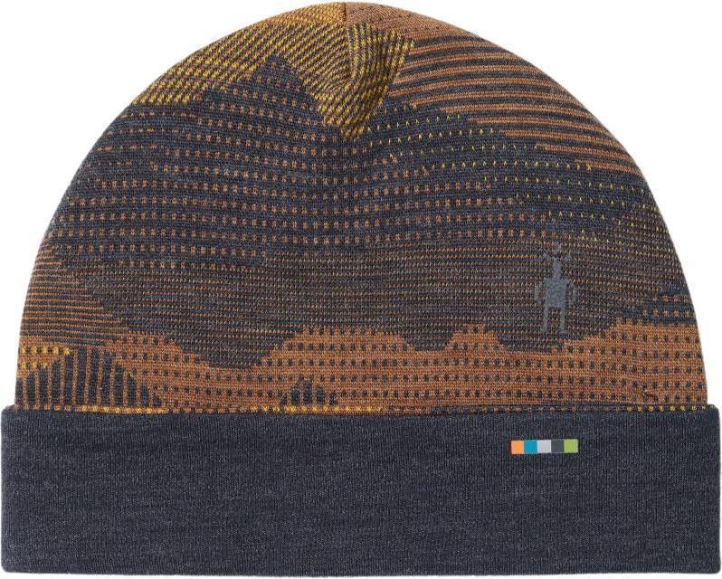 Thermal Merino (250) Reversible Cuffed Beanie - Charcoal Mountain Scape 1