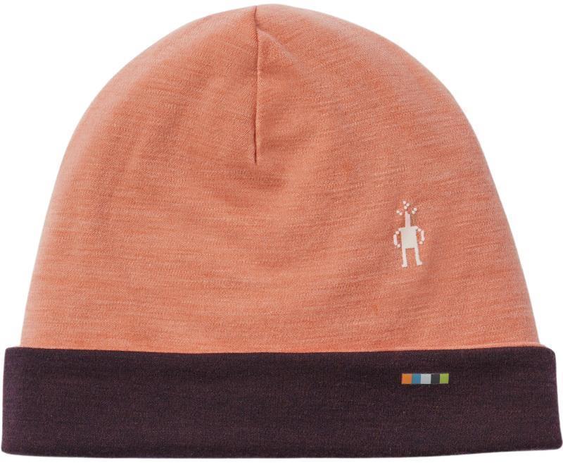 Thermal Merino (250) Reversible Cuffed Beanie - Sunset Coral Heather 1