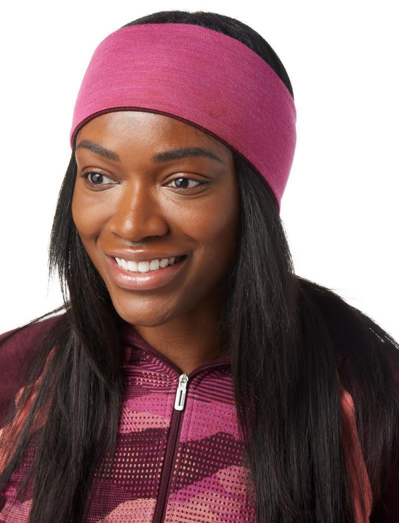 Thermal Merino (250) Reversible Headband - Black Cherry Heather 2