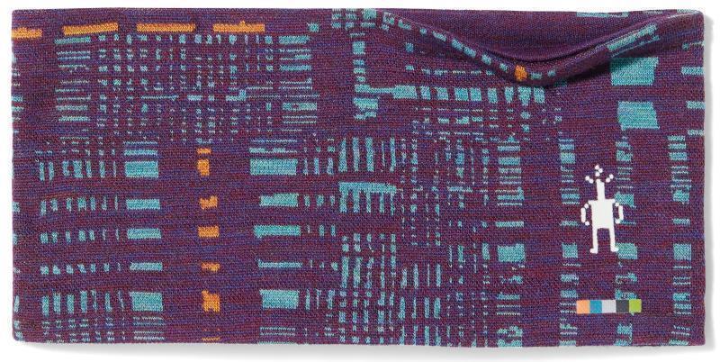 Thermal Merino (250) Reversible Headband - Purple Iris Digi Plaid 1