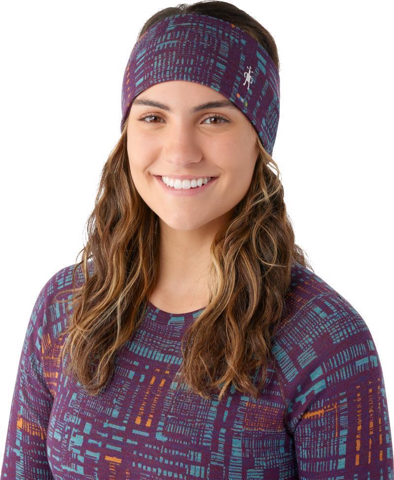 Thermal Merino (250) Reversible Headband - Purple Iris Digi Plaid 2