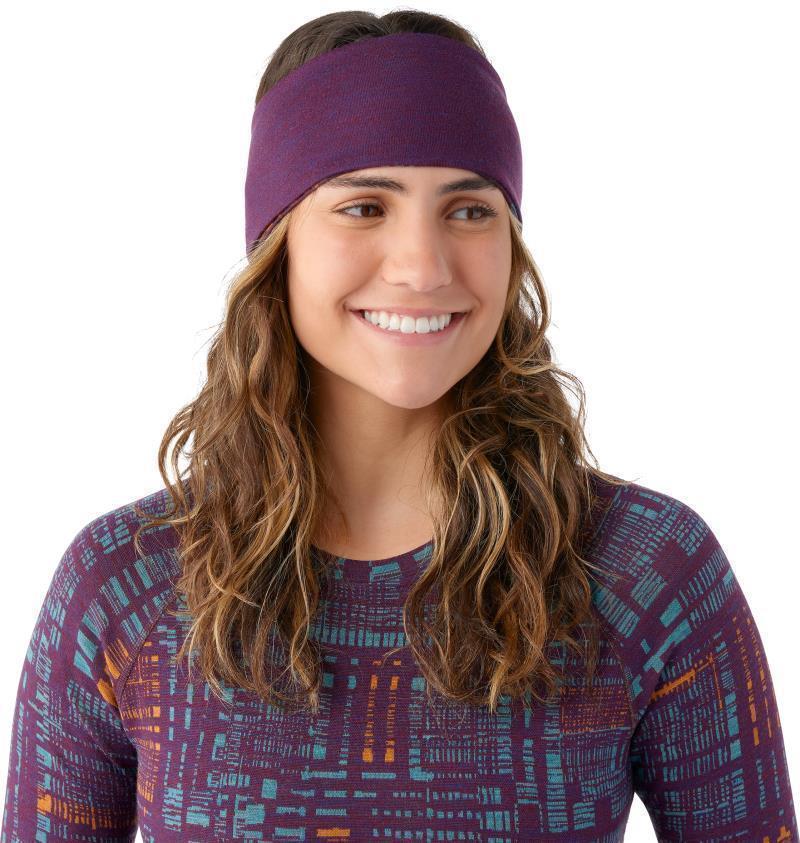 Thermal Merino (250) Reversible Headband - Purple Iris Digi Plaid 3