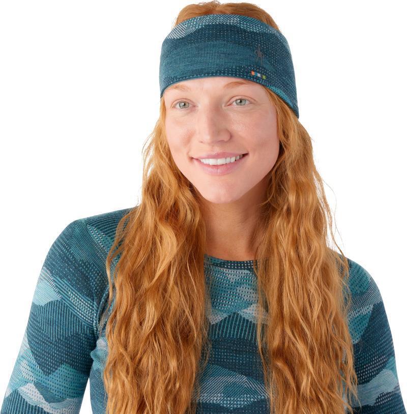 Thermal Merino (250) Reversible Headband - Twilight Blue Mountain Scape 2