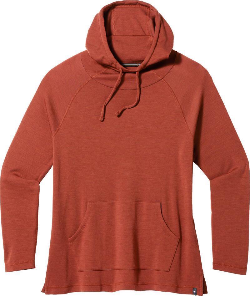 Thermal Merino Drape Neck Hoodie Plus - Womens - Pecan Brown Heather 1