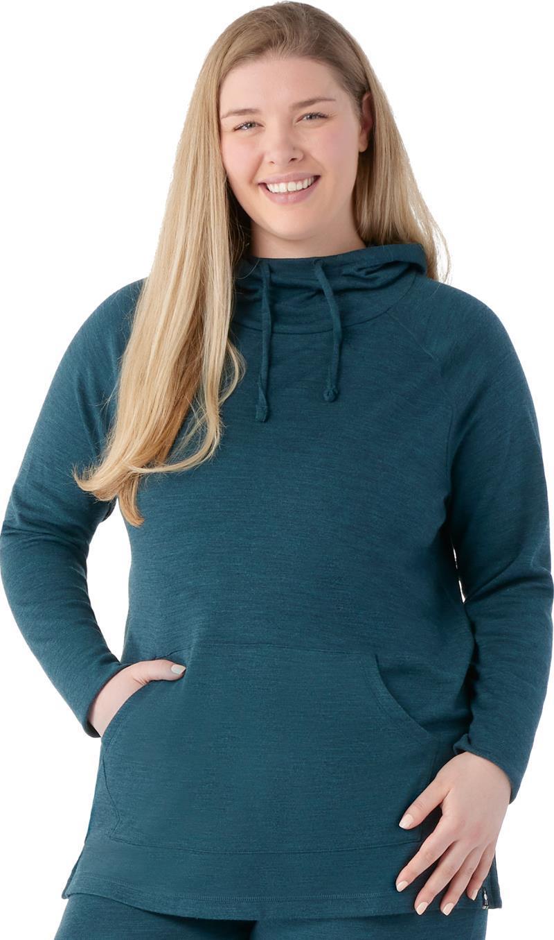 Thermal Merino Drape Neck Hoodie Plus - Womens - Twilight Blue Heather 2