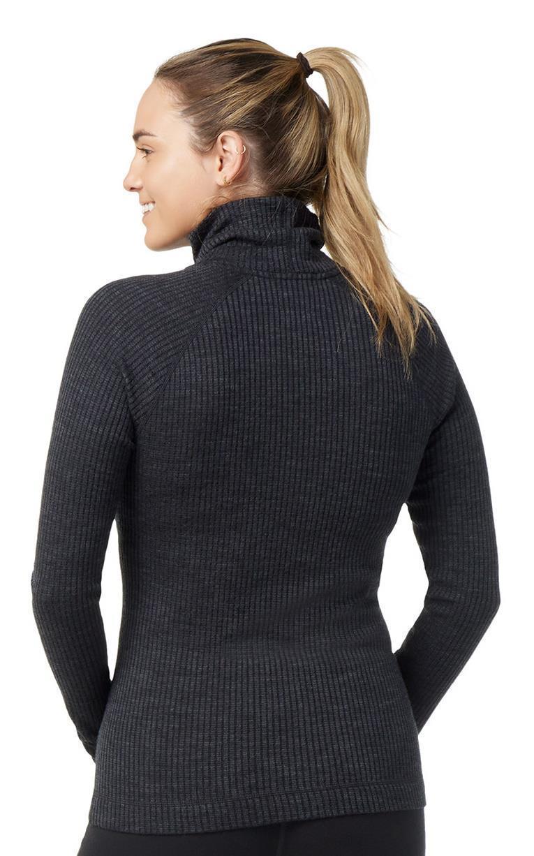Thermal Merino Rib Turtleneck - Womens - Charcoal Heather 3