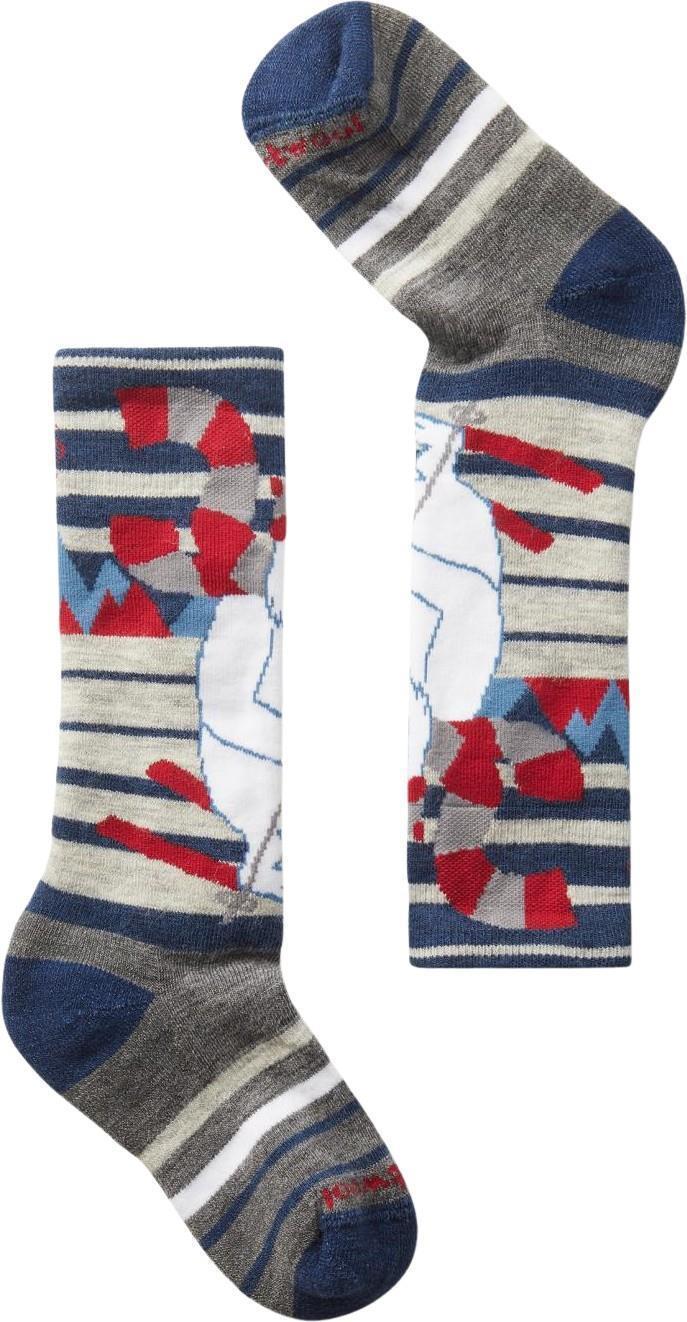 Wintersport Full Cushion Yeti Pattern Over The Calf Socks - Kids - Alpine Blue 1