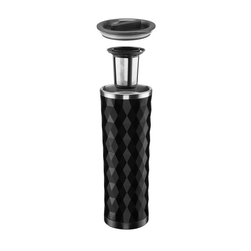 Double Wall Stainless Tea/Coffee Tumbler - Diamond Pattern - Black - 16oz - Not Applicable 3
