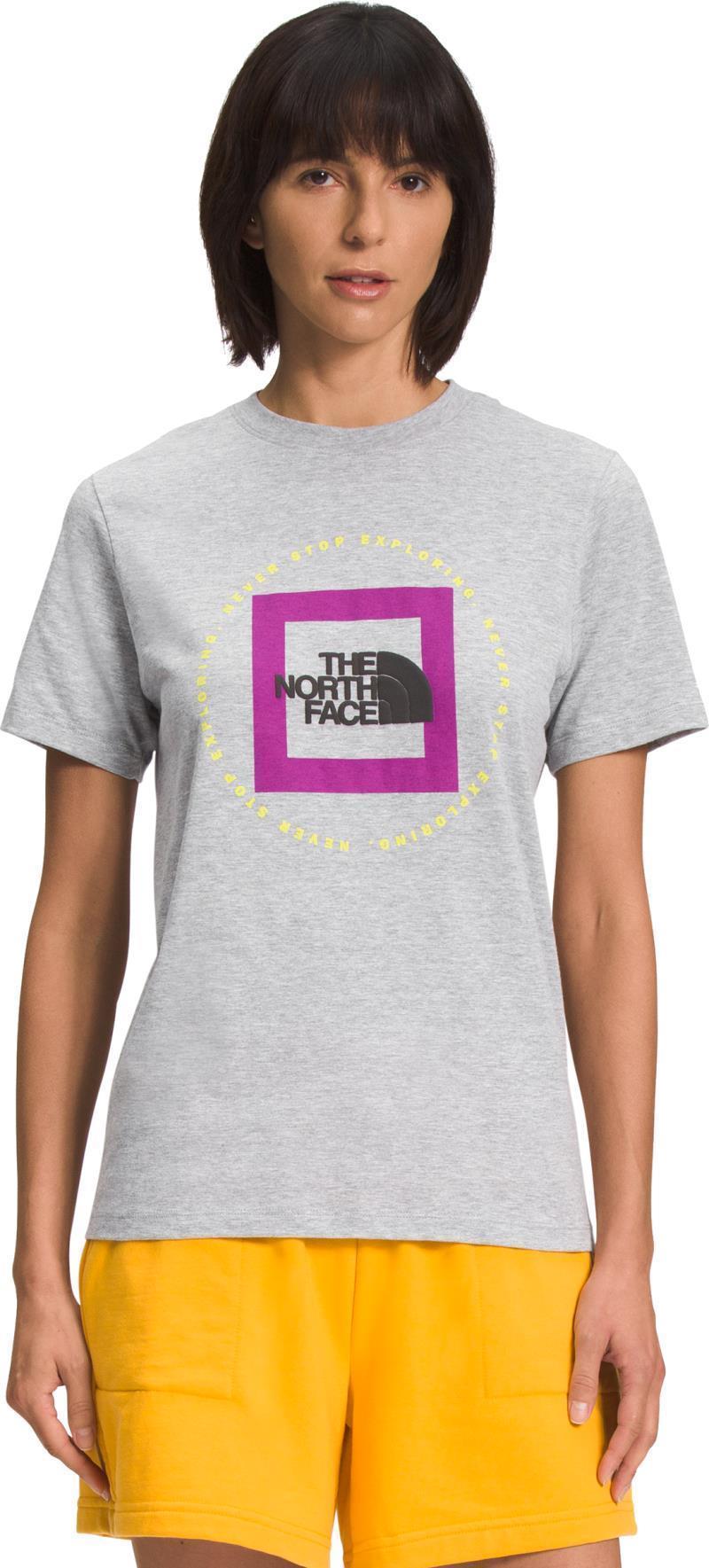 Geo SS Tee - Womens - TNF Light Grey Heather / Purple Cactus Flower 1