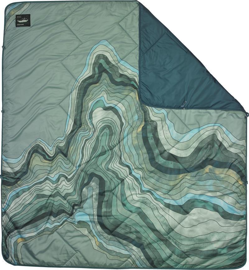Argo Blanket - Large, Double - Sage Topo Wave Print 1