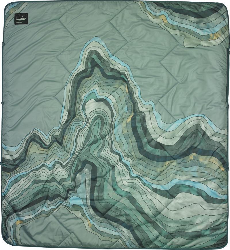 Argo Blanket - Large, Double - Sage Topo Wave Print 2