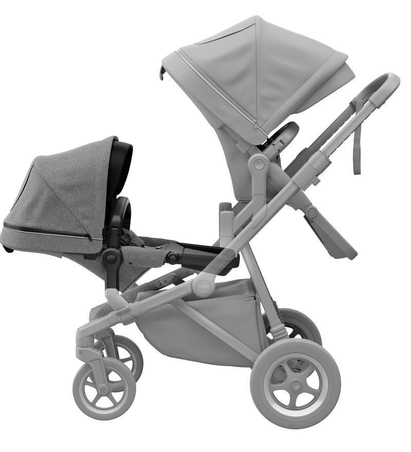 Sleek Sibling Seat - grey melange / black 1